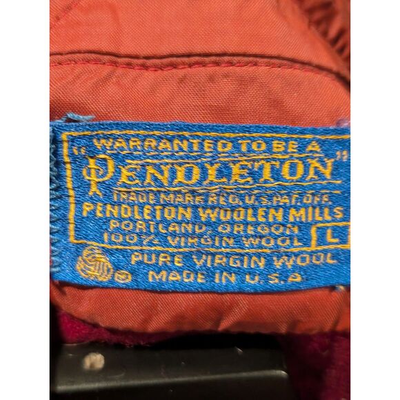 Pendleton Wool Shirt – Men’s Large, Burgundy/Red, 100% Virgin Wool, Made in USA - Picture 2 of 3